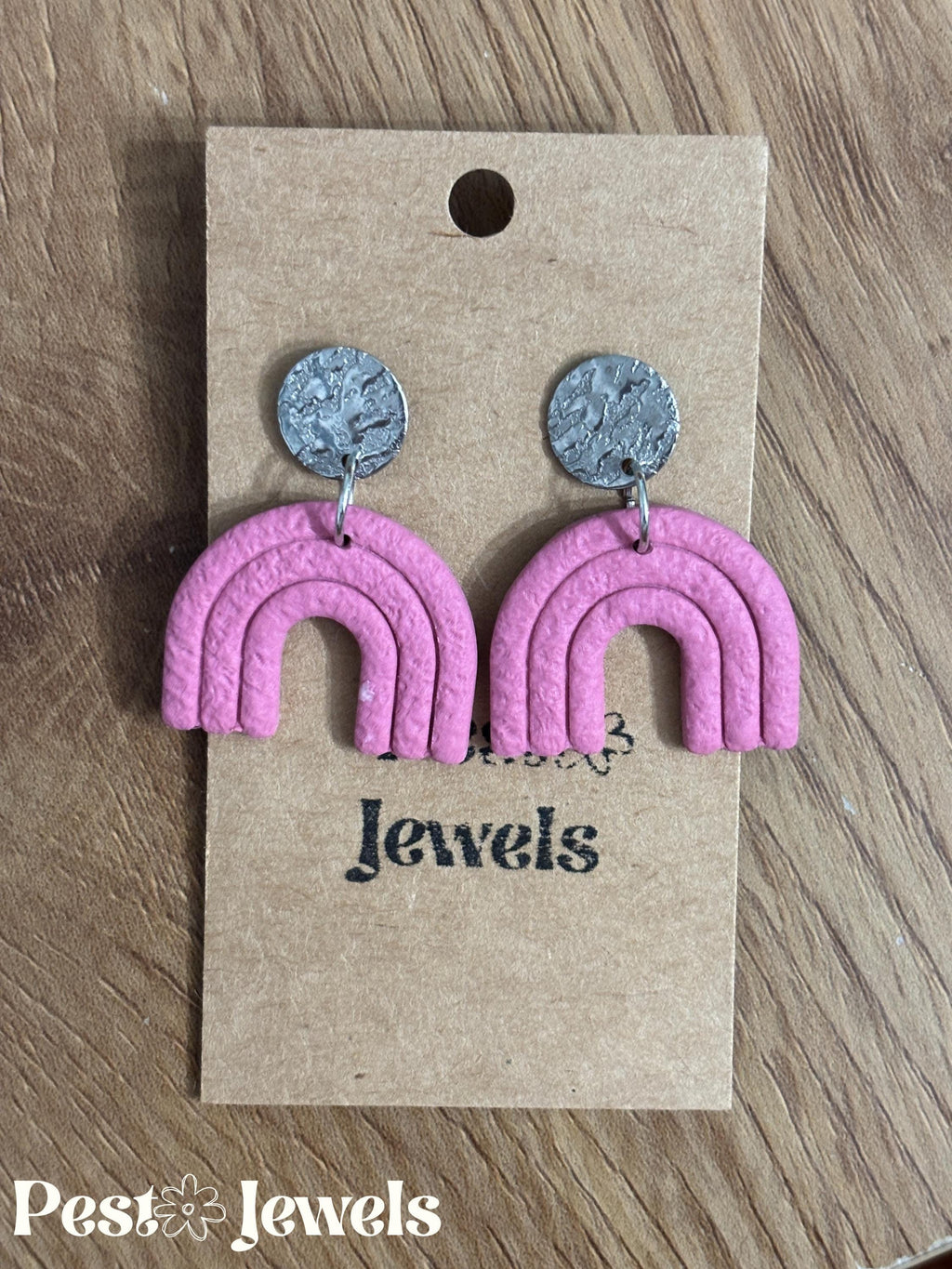 Léa - Boucles d'oreilles nude et argentés arche
