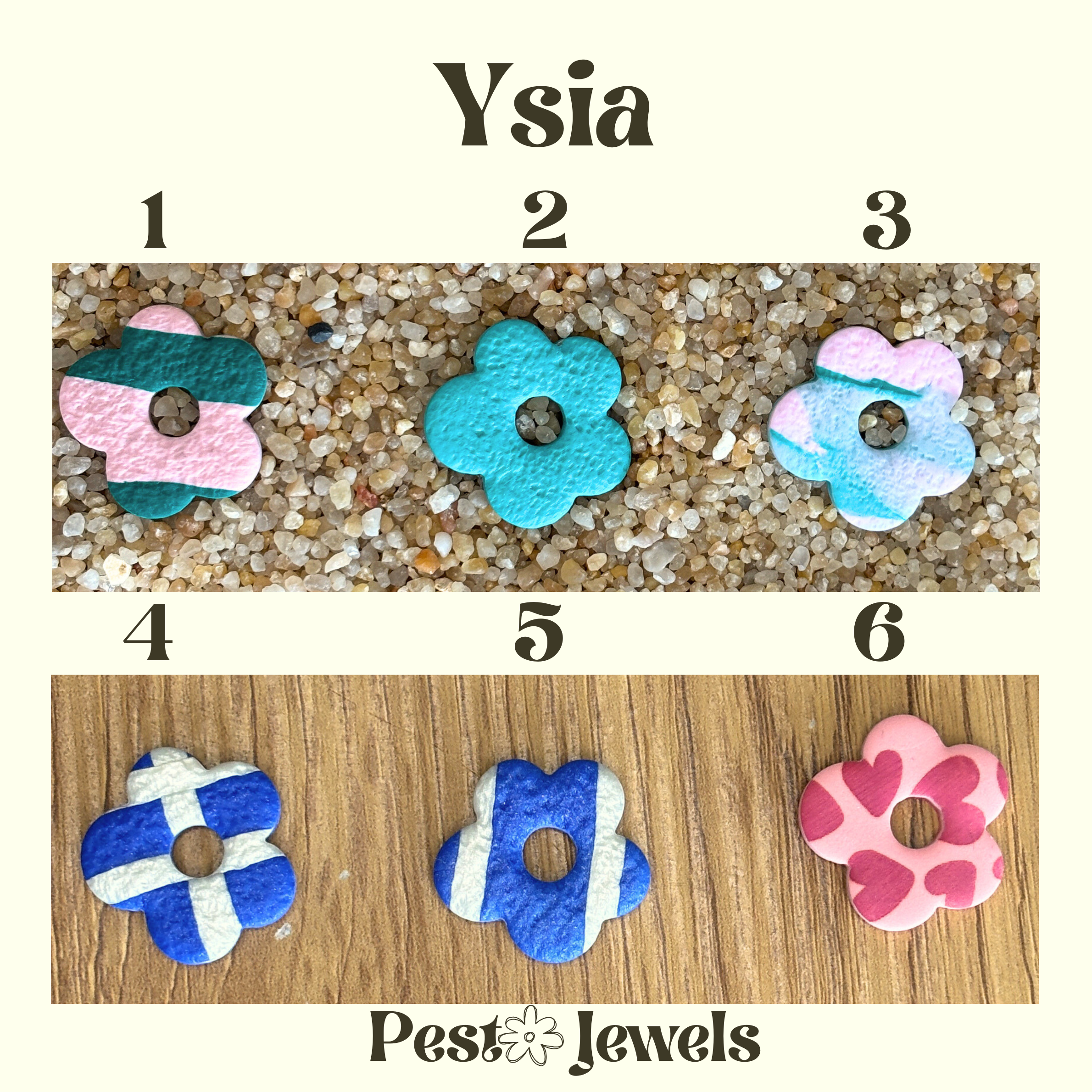 Ysia - Pampilles interchangeables Fleurs avec Anneaux