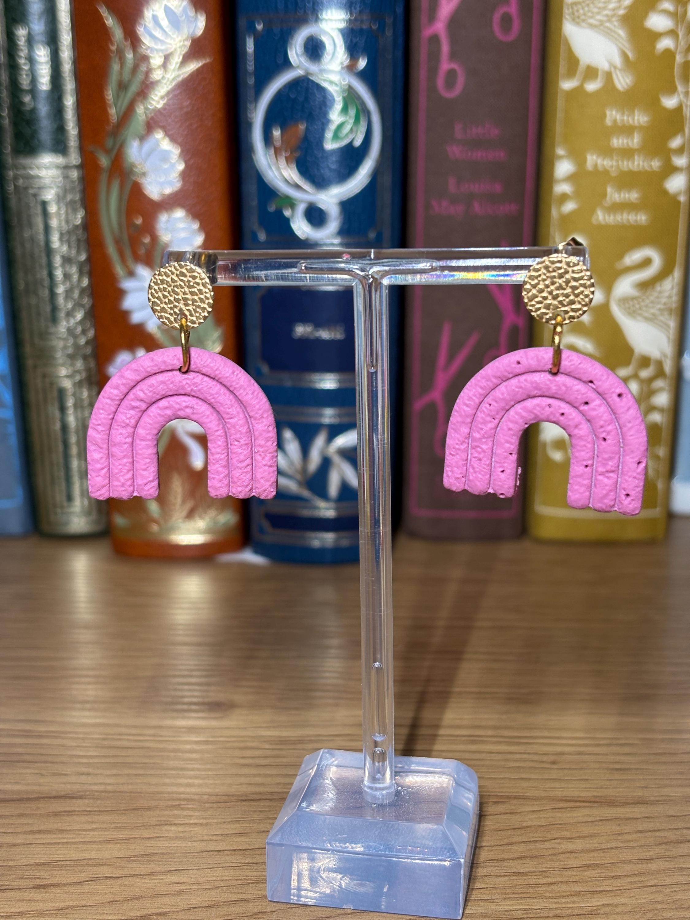 Léa - Boucles d'oreilles nude et argentés arche