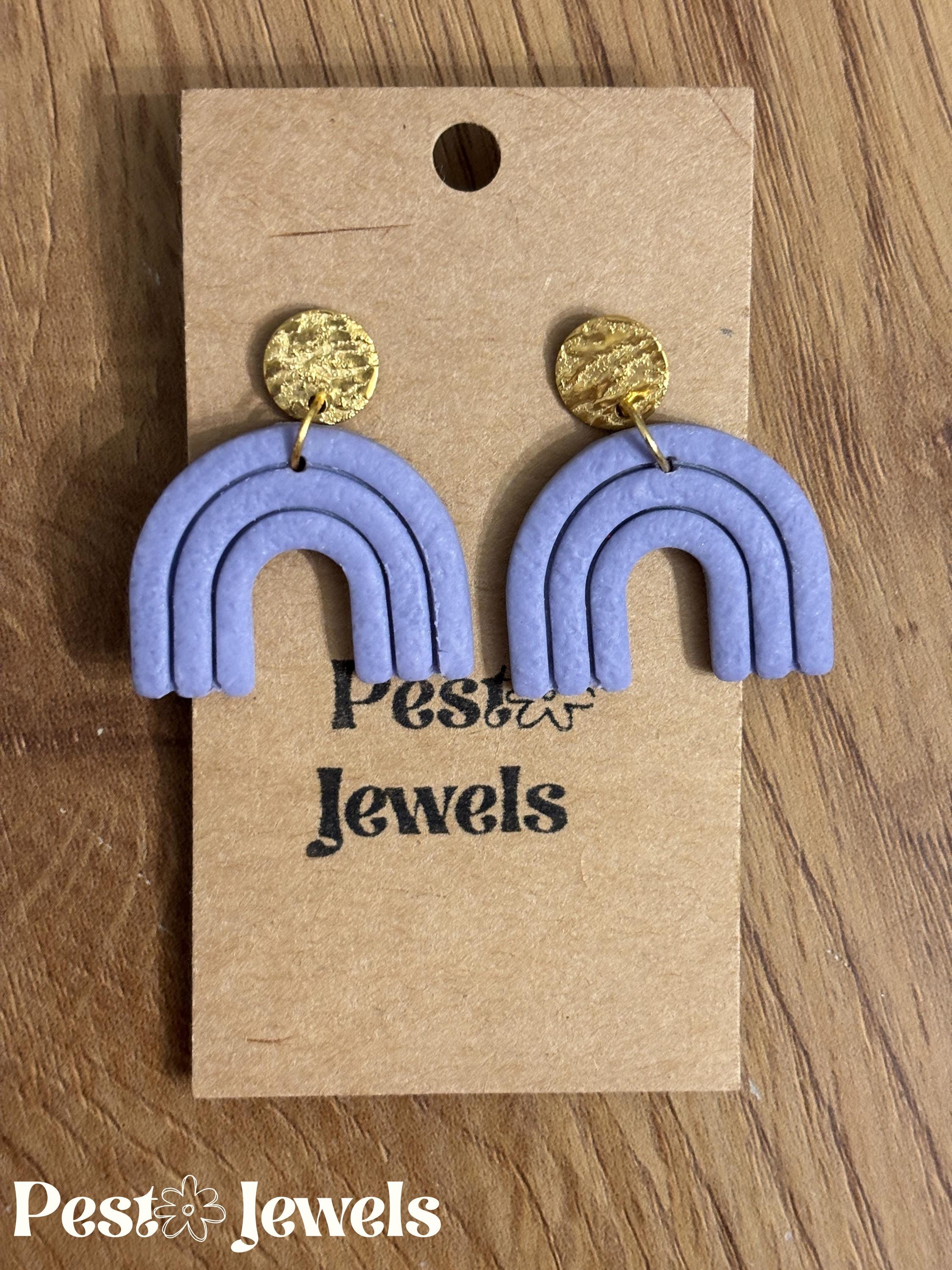 Léa - Boucles d'oreilles nude et argentés arche