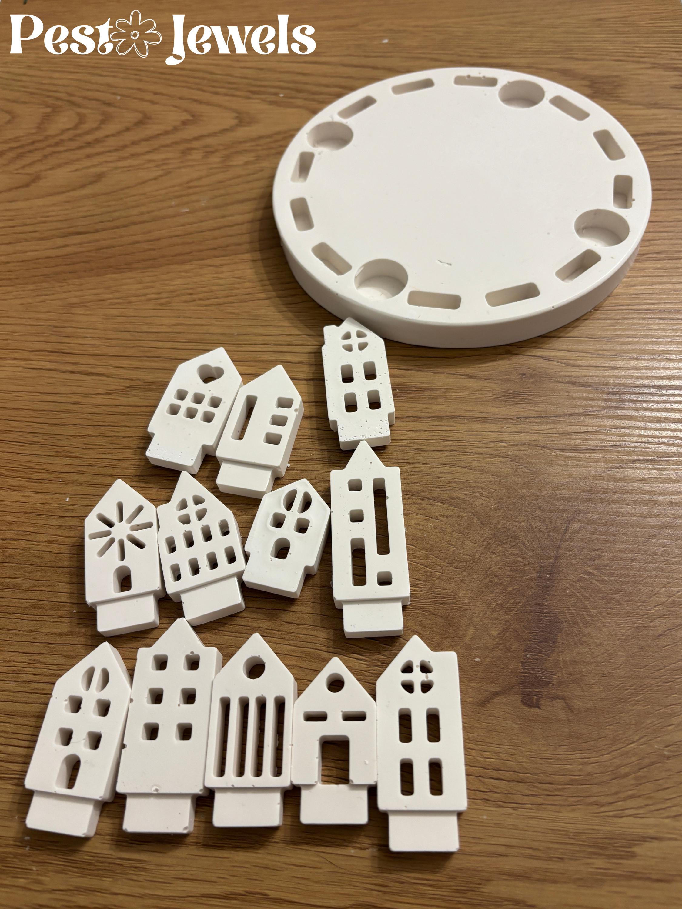 Nicoline - Centre de table maisons Noël