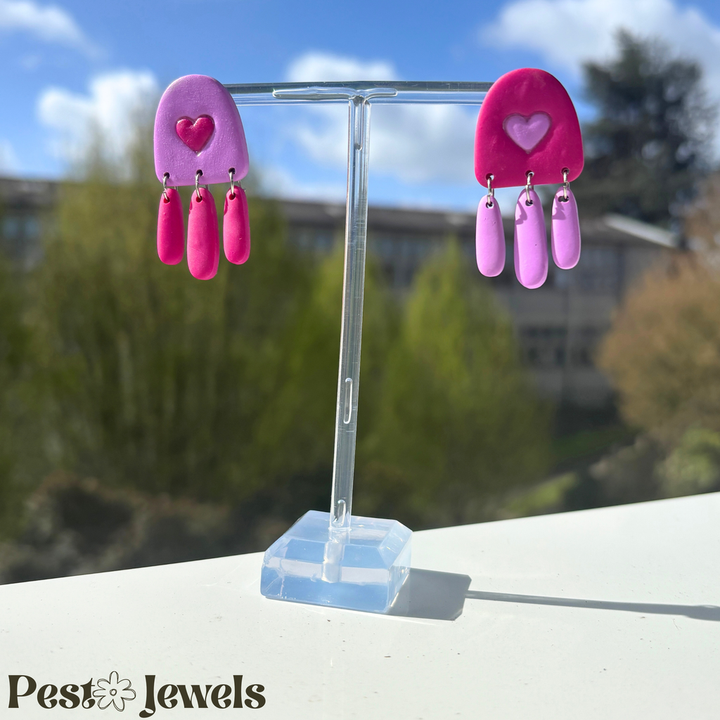 Aïna - Boucles d'oreilles pendante coeur