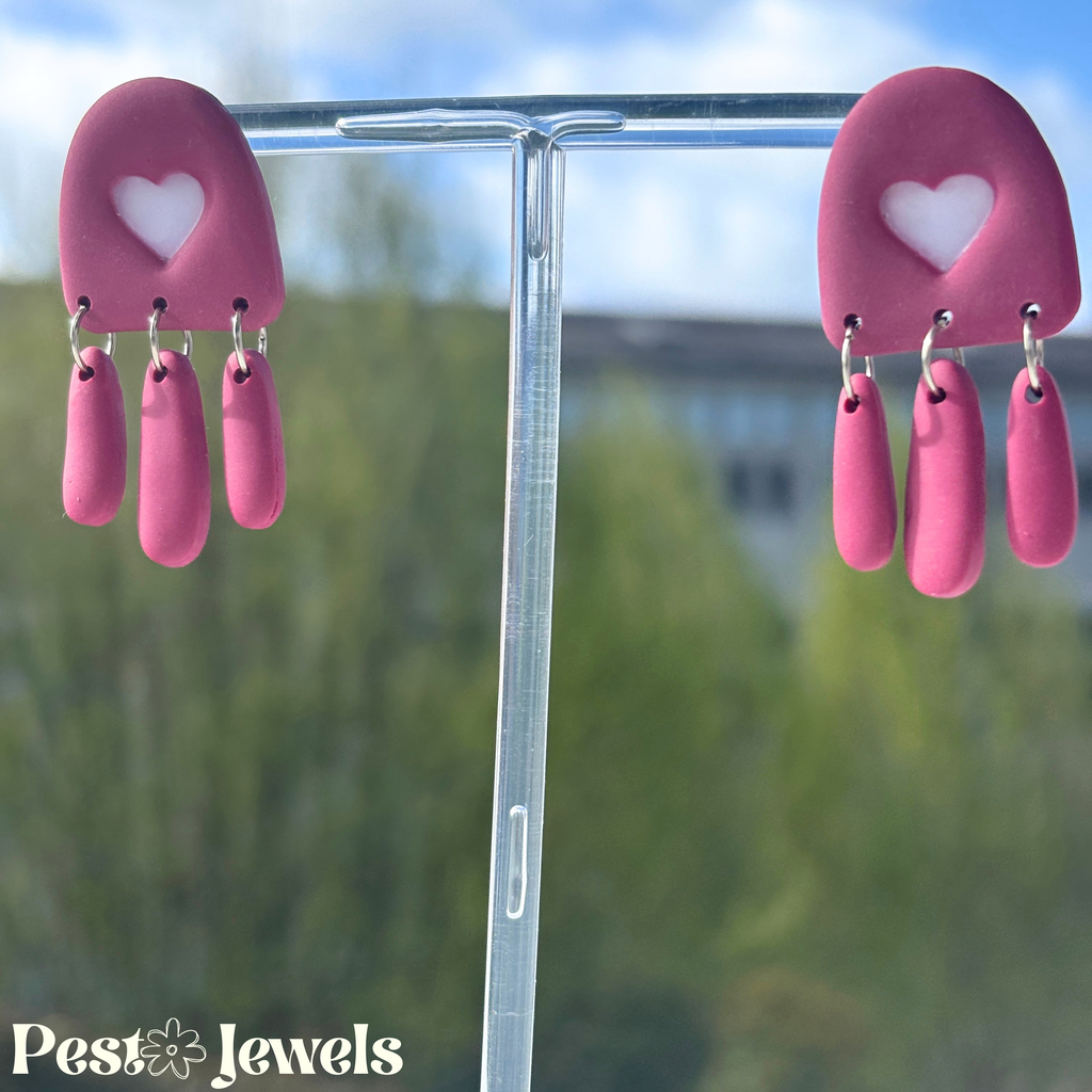 Aïna - Boucles d'oreilles pendante coeur