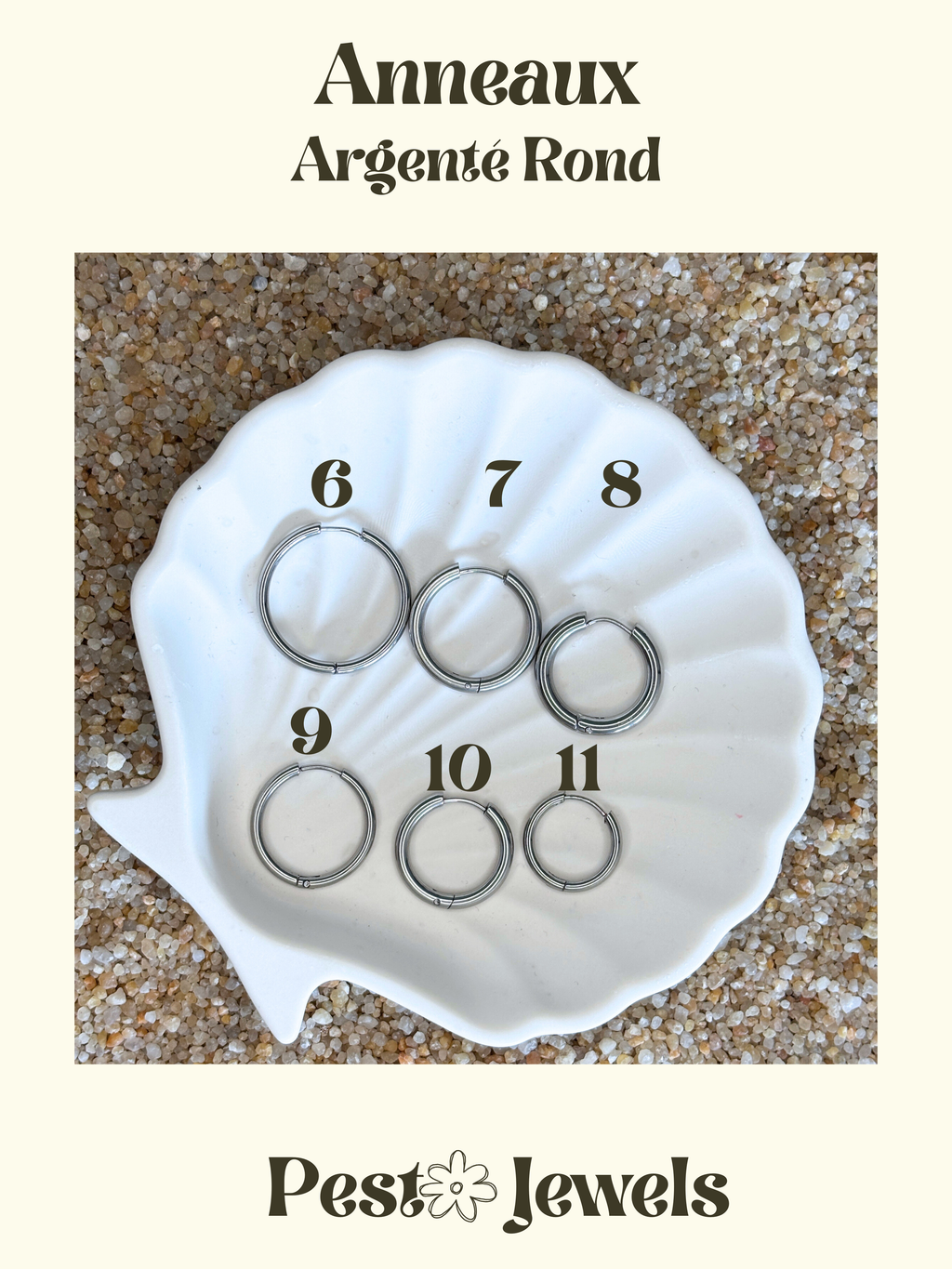 Nina - Pampilles Interchangeables Ronde avec Anneaux