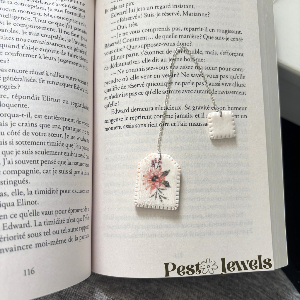Camélia - Marque page sachet de thé