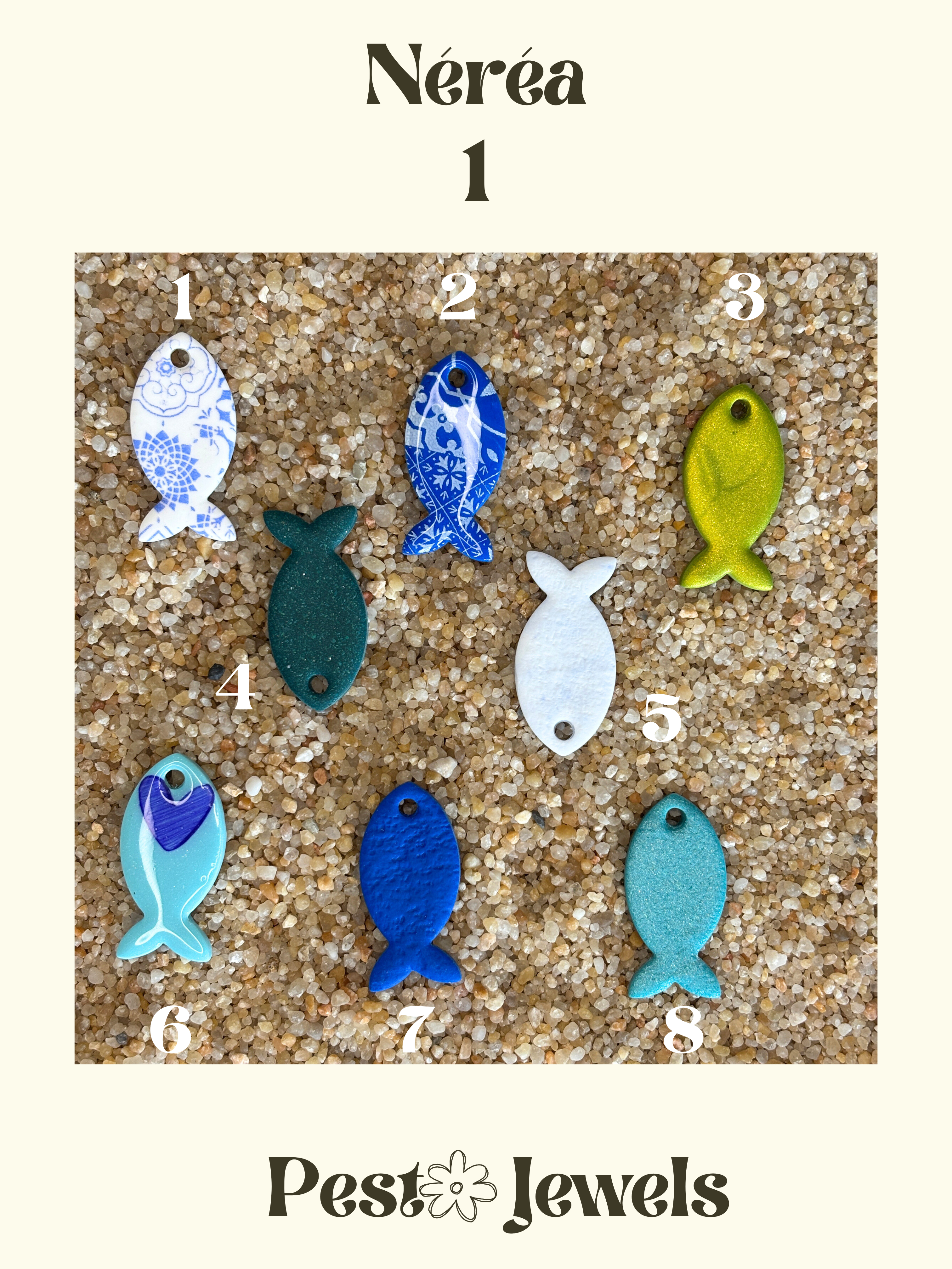 Néréa - Pampilles Interchangeables Poissons avec Anneaux