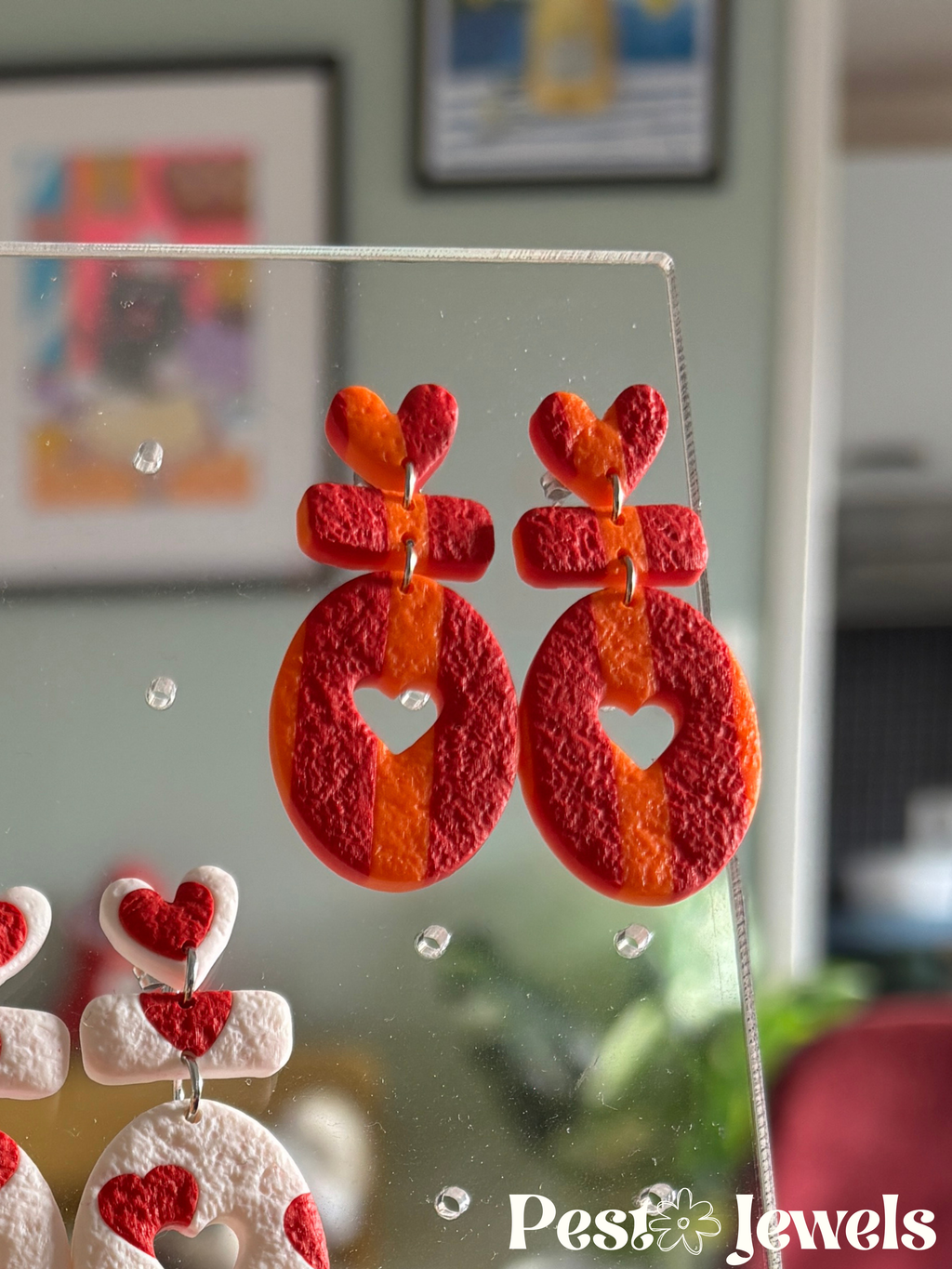 Cora - Boucle d'oreilles pendantes coeur