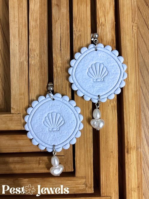 Cove - Boucles d'oreilles coquillage perle - perle d'eau douce